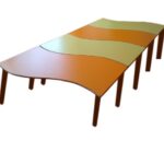 Dalgalı Masa Dört Parçalı