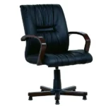 HMH-10986 Naxos Deri Ahşap Misafir Koltuğu