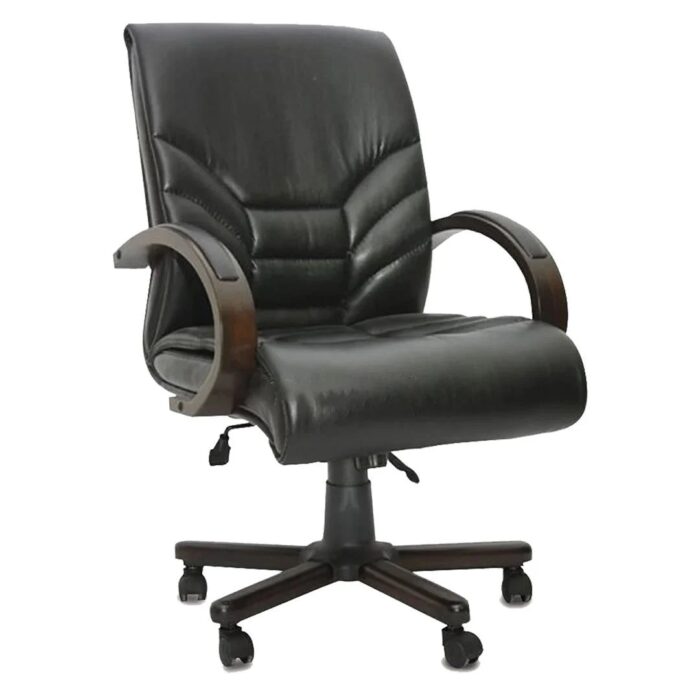 HMH-11950 Elegance Ahşap Deri Şef Koltuğu - Görsel 1