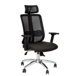 HMH-12103 Paris Siyah Fileli Yönetici Koltuğu Krom Ayak