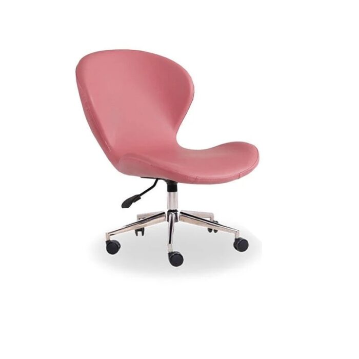 HMH-12258 Flora Pembe Deri Çalışma Koltuğu - Görsel 1
