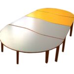 Oval Masa Dört Parçalı
