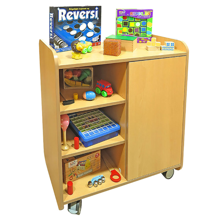 Tek Kapak 3 Raflı Dolap MDF - Görsel 1