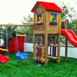 Tek Kule Merdiven Alt Oturak İkili Salıncak Kaydırak